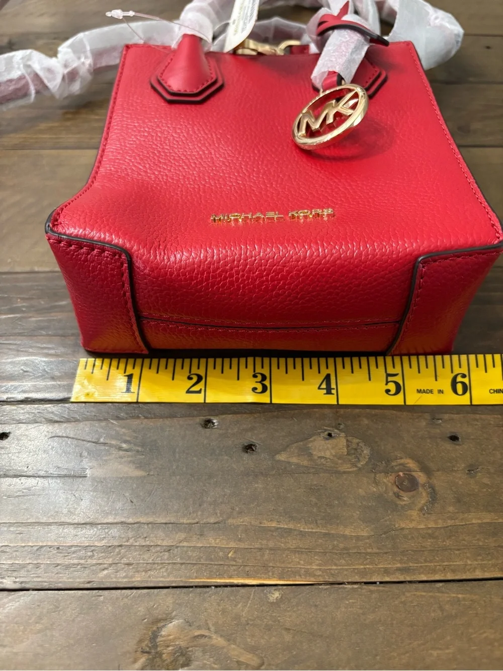Michael Kors Mercer Extra Small Shopper Crossbody in “Flame”